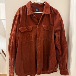 GAP Men's Corduroy Shirt Jacket - Warm Rust